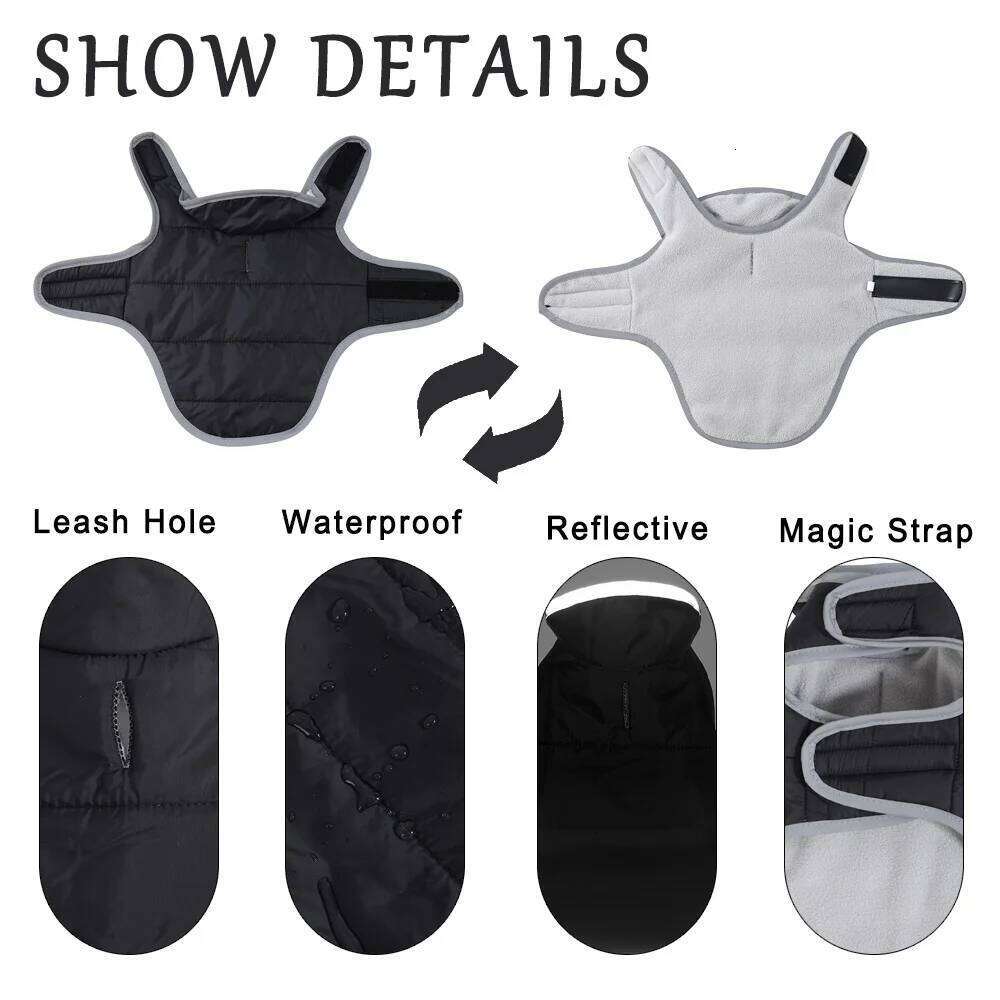 Winter Pet Clothes For Small Medium Dogs Cat Reflective Dog Jacket Coat Warm Fleece Puppy Clothing Chihuahua Bulldog Outfits