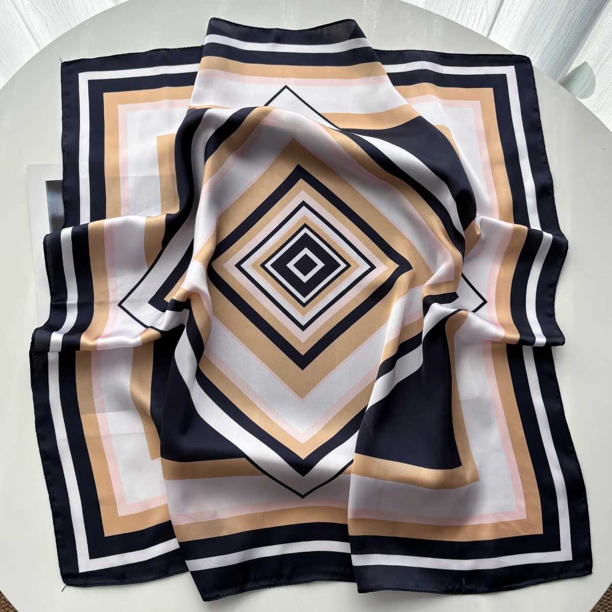 Design Print Scarf Silk Imitation Scarf Wen Square Hairbands Foard Fem Bandana Neck Kerchief bands 2026 New X260328