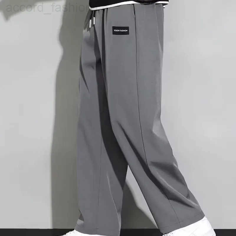 2024 Straight Wide Leg Jogger Pants For Mens Summer Thin And Quick Drying Loose And Hanging Sports And Casual Mens Fashion H260330