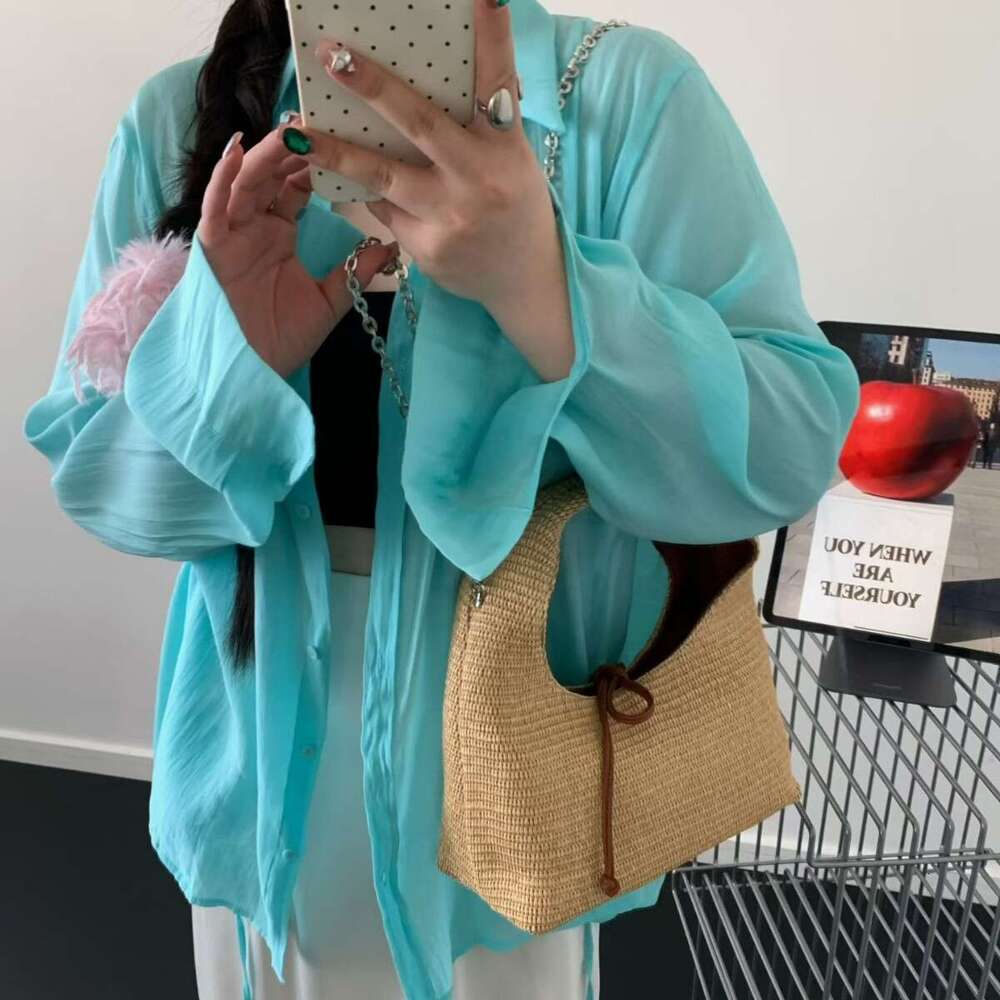 Casual Straw Handbag New Woven Dumpling Lazy Style Shoulder Crossbody Bag Summer Beach Bag