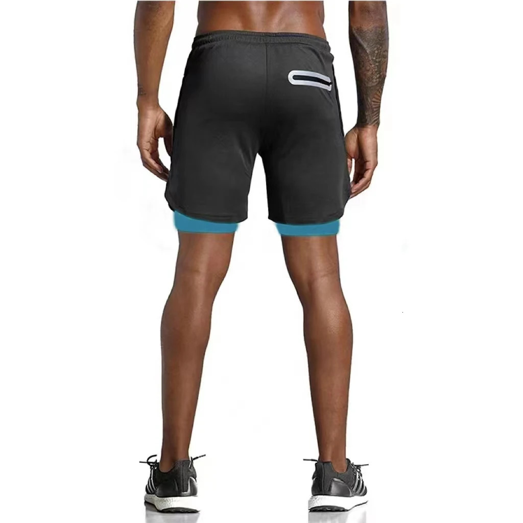Men Sport Shorts Summer Sportswear 2 In 1 Short Pant Double-deck Training Workout Clothing Male Tight Gym Fitness Running Shorts 260330