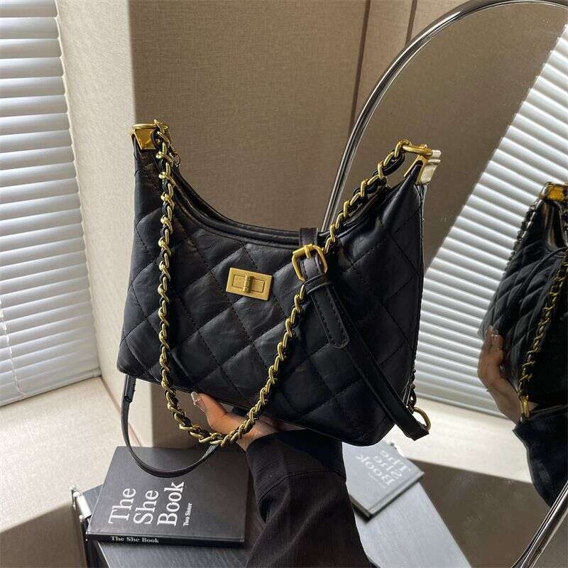 Quilted Small Style Chain Tote For Women New Commuter Versatile Underarm Single Shoulder Crossbody Bag Liksusie