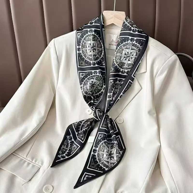 1pcs Women Silk Scarf Shawl Fashion Luxury Long Narrow Small Silk Scarves Ladies Headband Headscarve Brand Wrist Towel Foulard Z260330