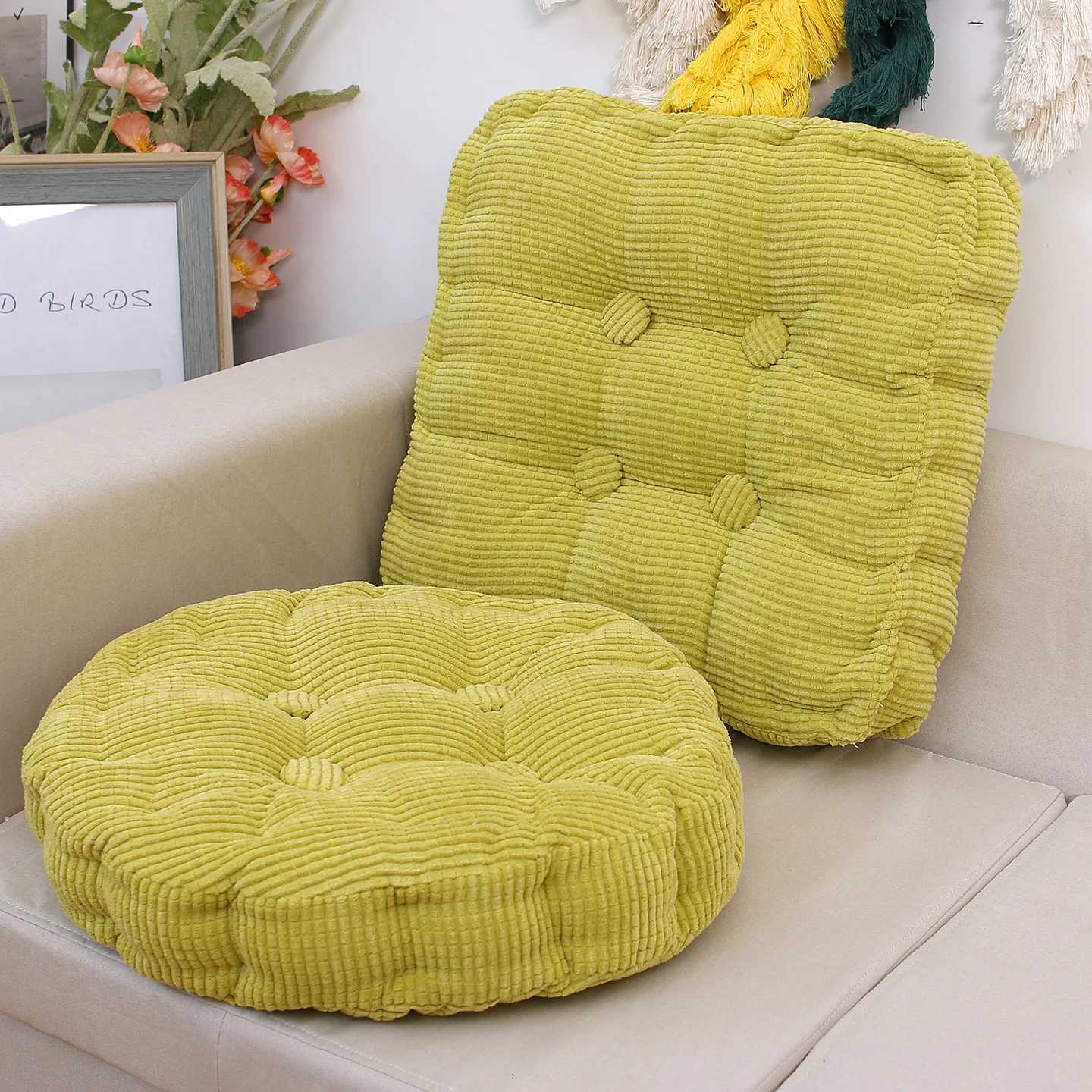 2025 Winter Warm Button Closure Seat Pad Thick Padded Removable Washable Non-Slip Dining Chair Cushion for Office Tatami Futon H260330 - view 4