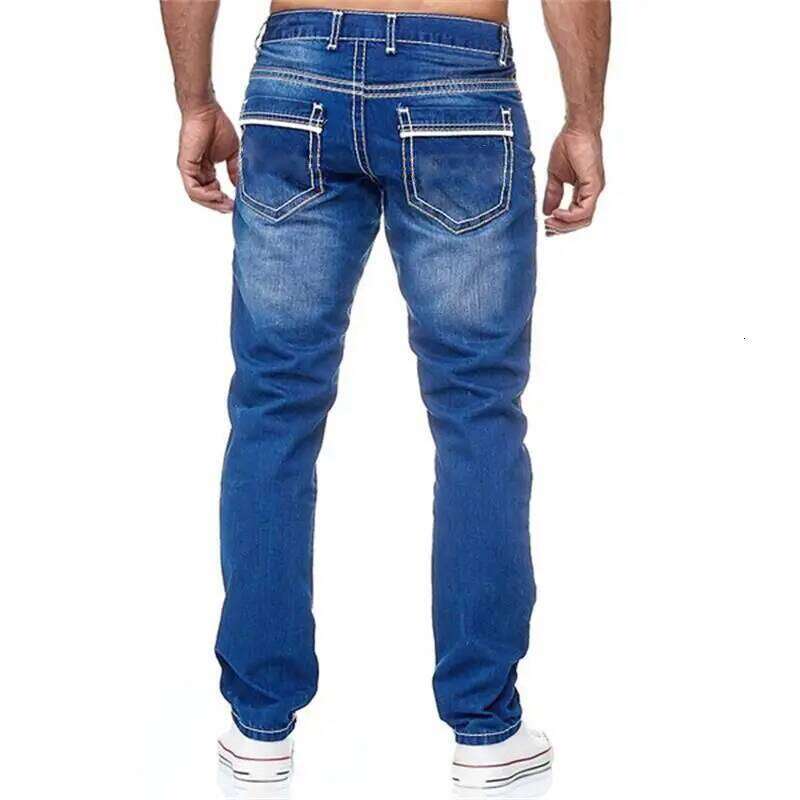 Straight Men Washed no hole Jean Spring Summer Boyfriend Jeans Streetwear Loose Cacual Designer Long Denim Pants Trousers 26Y0330