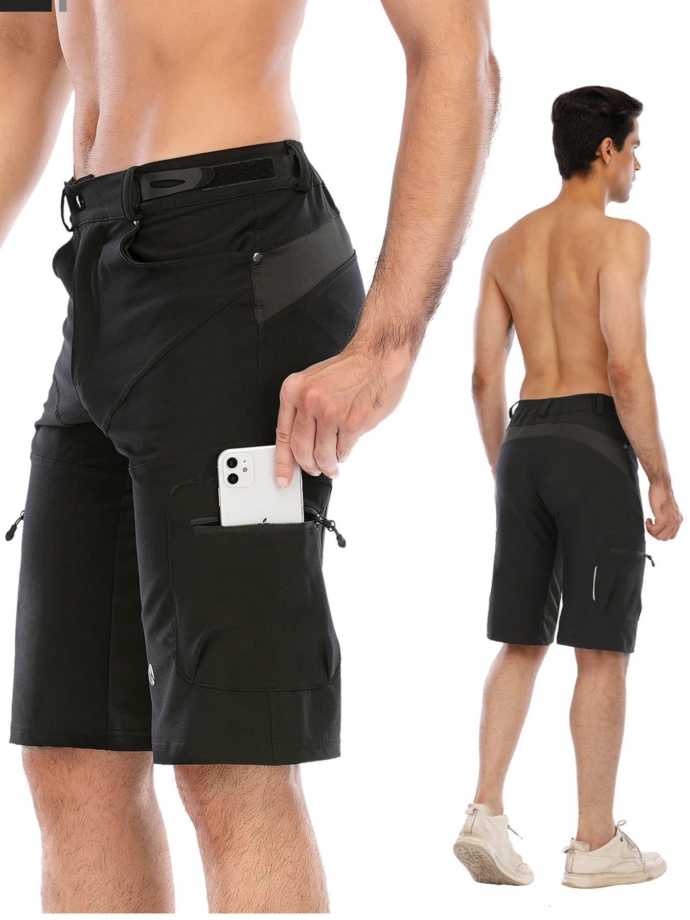 Gym Shorts Man Mountain Bike Shorts Stretch MTB Shorts Quick Dry with Zipper Pocket Suitable for RunningHikingCamping 260327