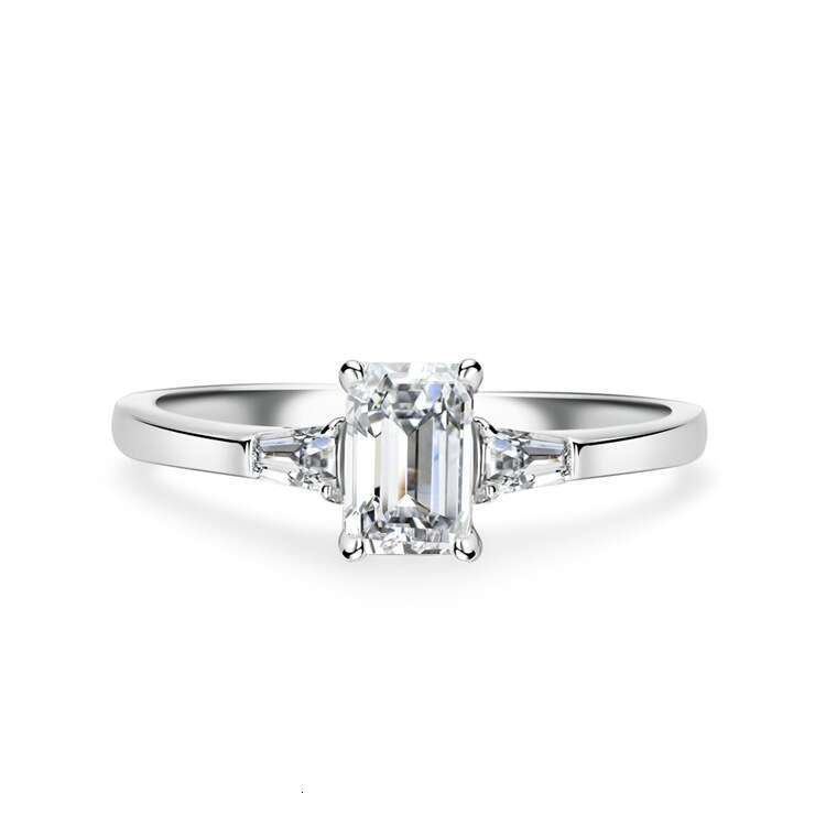 Ring Luxury Jewelry Fashion For Women High Carbon Diamond Radiant Ice Cut Zircon Wood Color Style Flower Shaped Exquisite Zircon Ring Pure Silver Emer