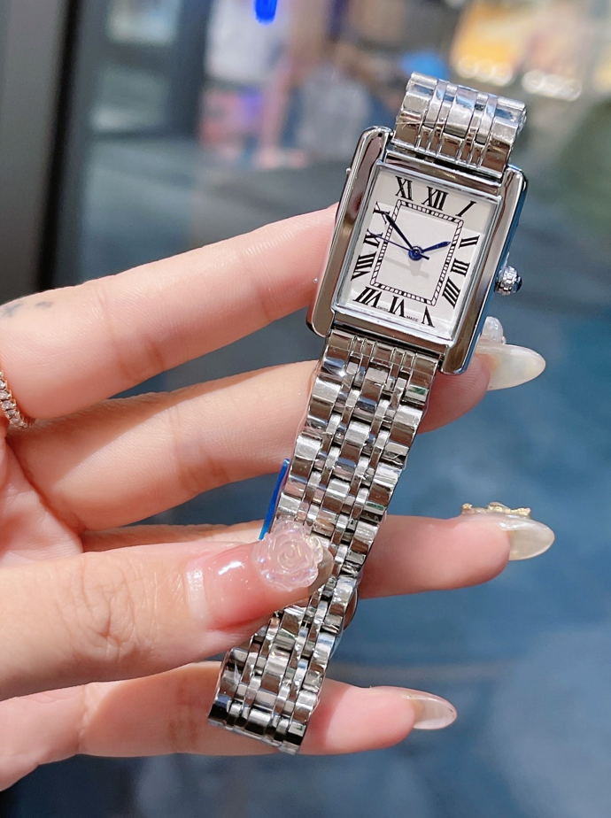 Womens tank Watch Square Watches Diamond Premium Quartz Movement Stainless Steel Bracelet Sapphire Glass Waterproof Wristwatches