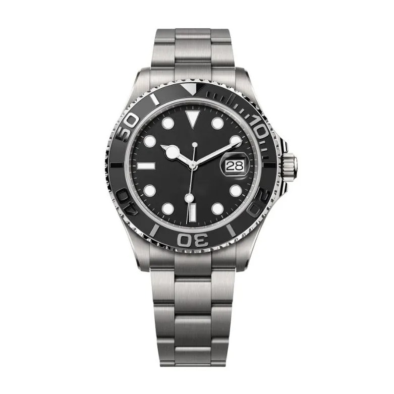 News Men's Upgraded Master Series Watch Black Dial Ceramic Bezel Stainless Steel Solid Solid Bracelet Automatic Movement Watches Wristwatch