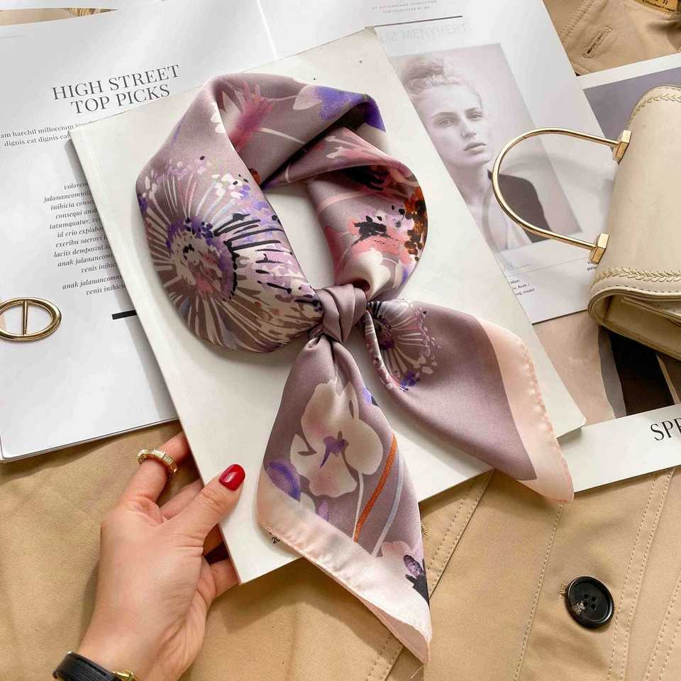 70cm Leopard Print Silk Square Scarf for Wen Satin Shawl Fashion Wraps Neckerchief Fem Hair Bands Ribbon band Bandana X260328