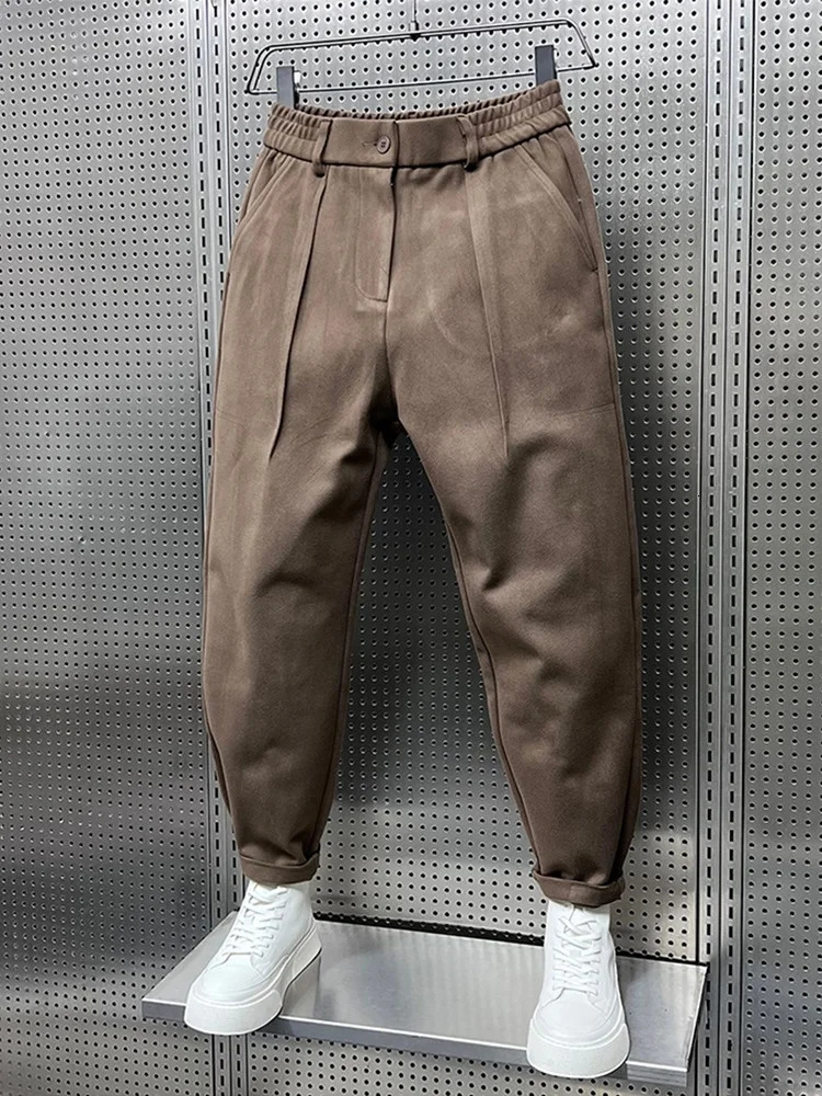 Suit Pants Men Fashion Society Mens Dress Pants Korean Loose Straight Casual Pants Mens Office Formal Trousers Q05 260327