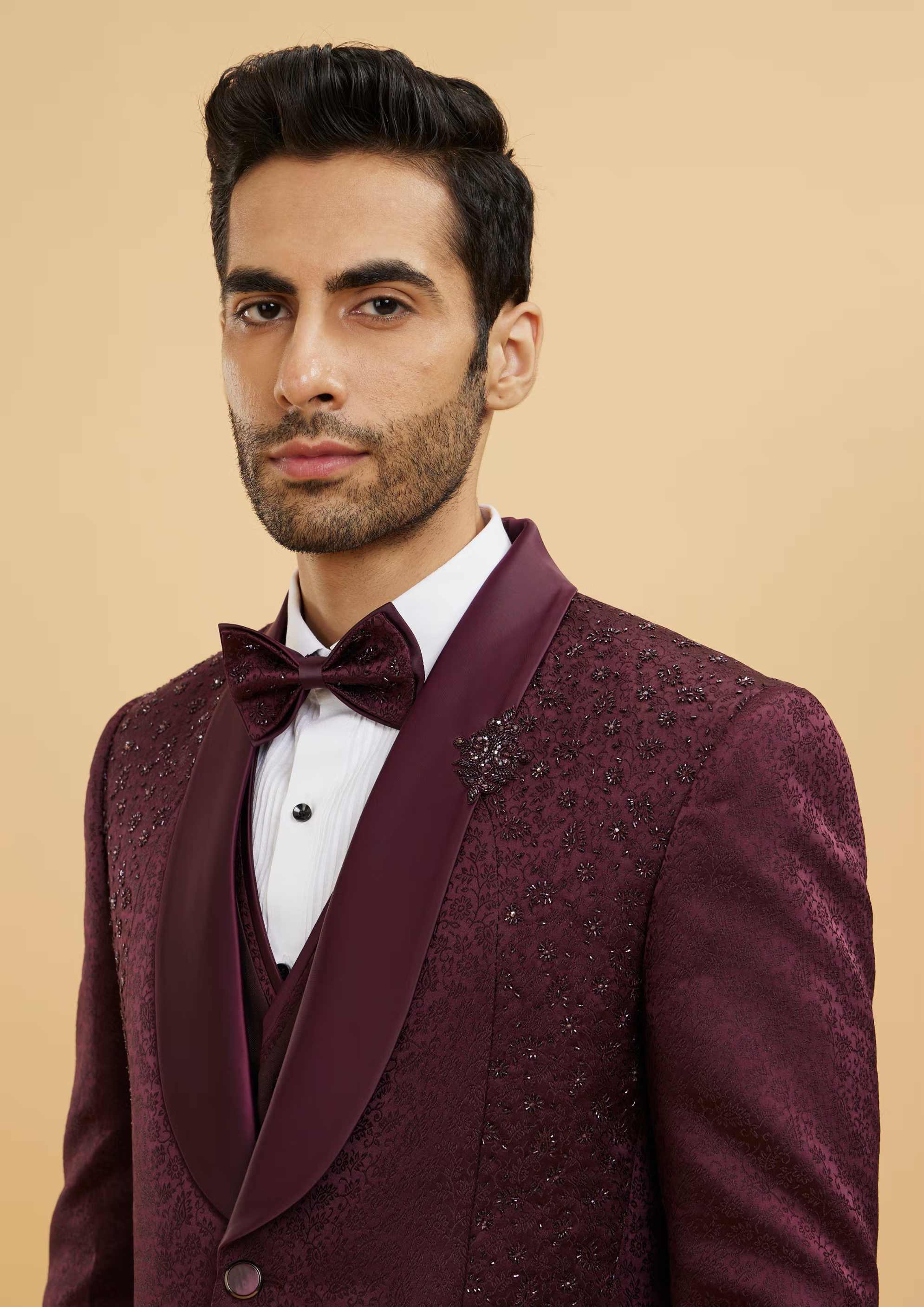 New Purple Acetate Men Suit Party Prom Special Business Groom Groomsman Wedding Male Tuxedos 2 Piece Set Blazer Pants