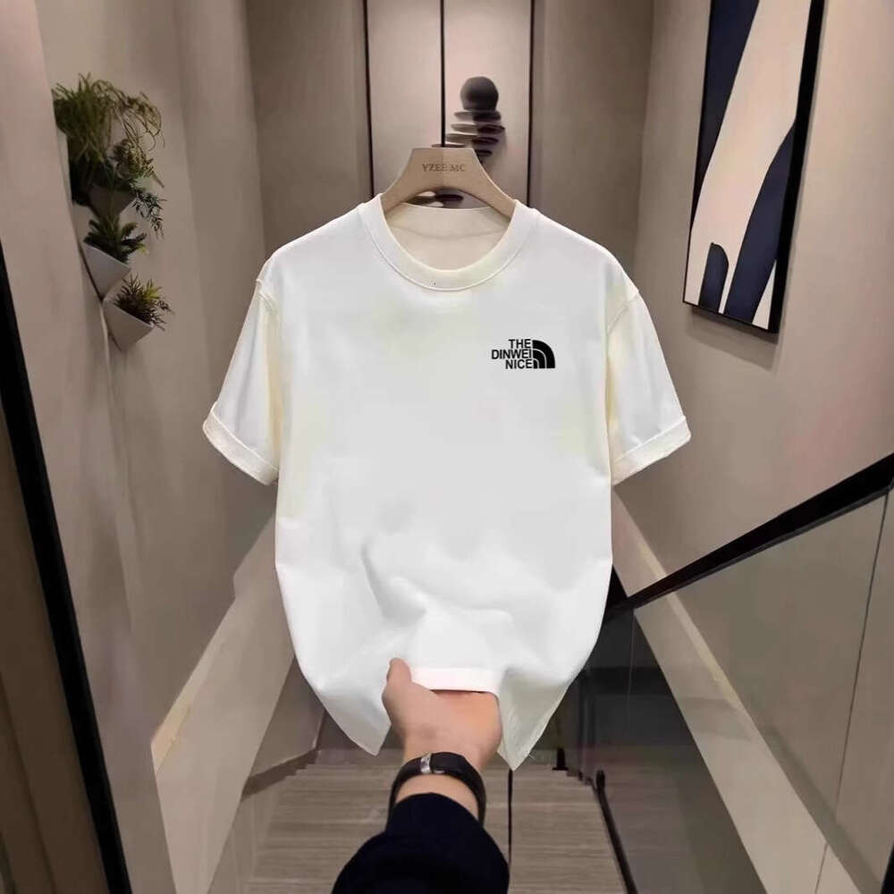 Summer new round-neck pure cotton short-sleeve T-shirt men, simple and versatile, loose-fitting, slimming, suitable for students, easy to match with o