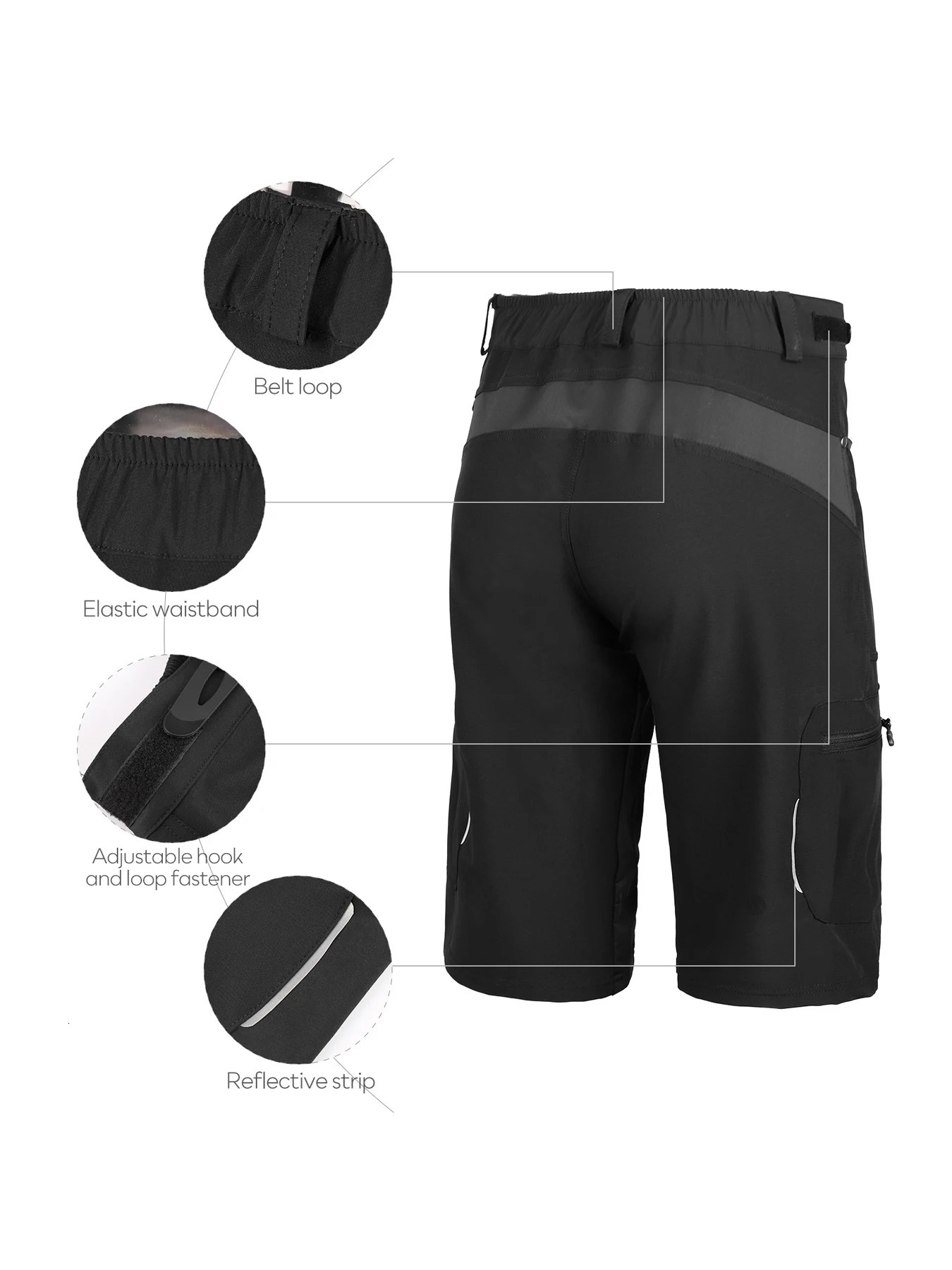 Gym Shorts Man Mountain Bike Shorts Stretch MTB Shorts Quick Dry with Zipper Pocket Suitable for RunningHikingCamping 260327