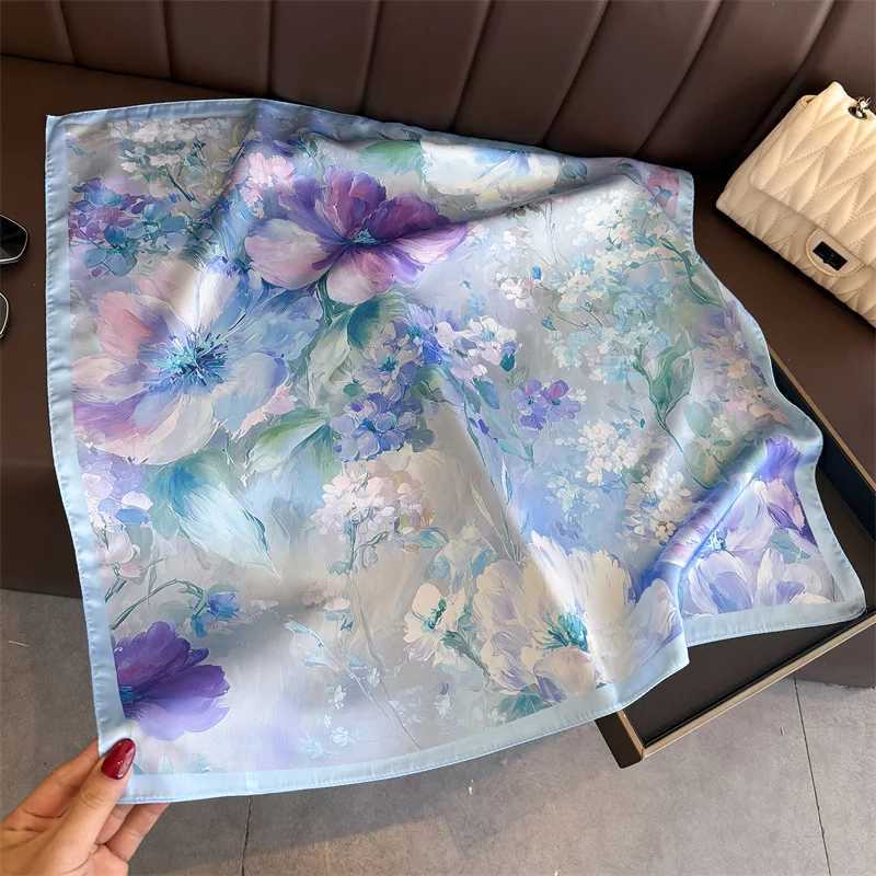 2026 New Floral Print Silk Square Scarf Wen scarf Soft Kerchief Scarves Hijab Fem All Seasons Decoration Neck Tie X260328