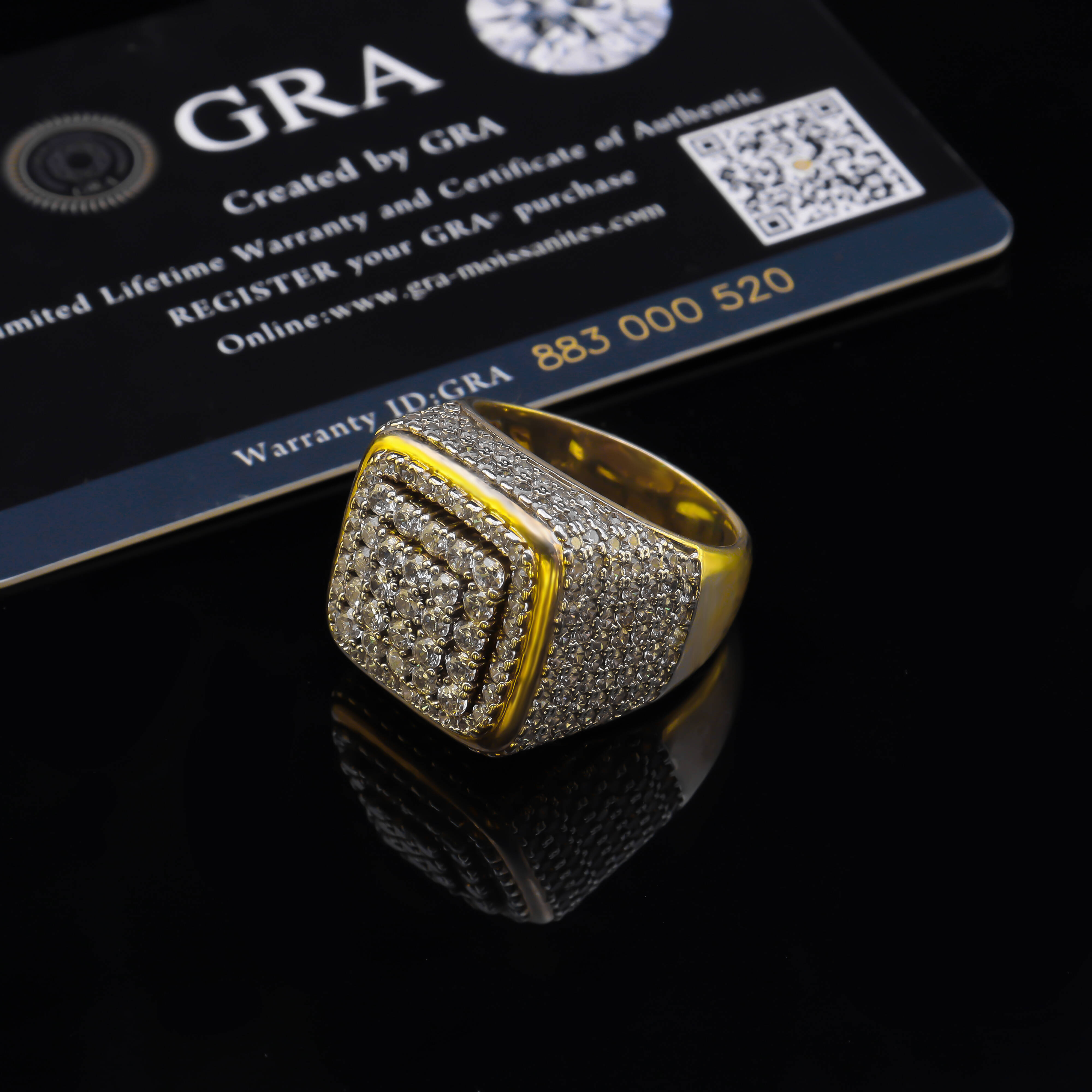 Popular Hip-hop square Ring Set with 5A Grade Moissanite Plated Ring Jewelry Prom Ring