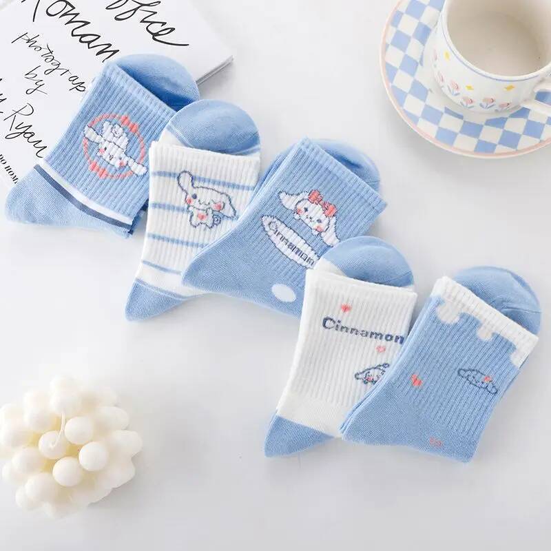 Designer New Sanrio Cartoon Cinnamoroll Socks Cute Men And Women Middle-Aged Children Mid-Tube Socks Versatile Students Autumn And Winter