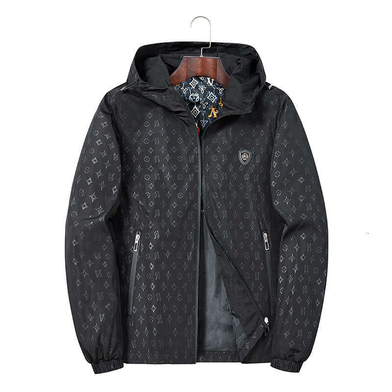 2025 Spring And Autumn New Luxury European Style Men's Jacket With Fashionable Hooded Design, Versatile Trendy Coat Asia Size