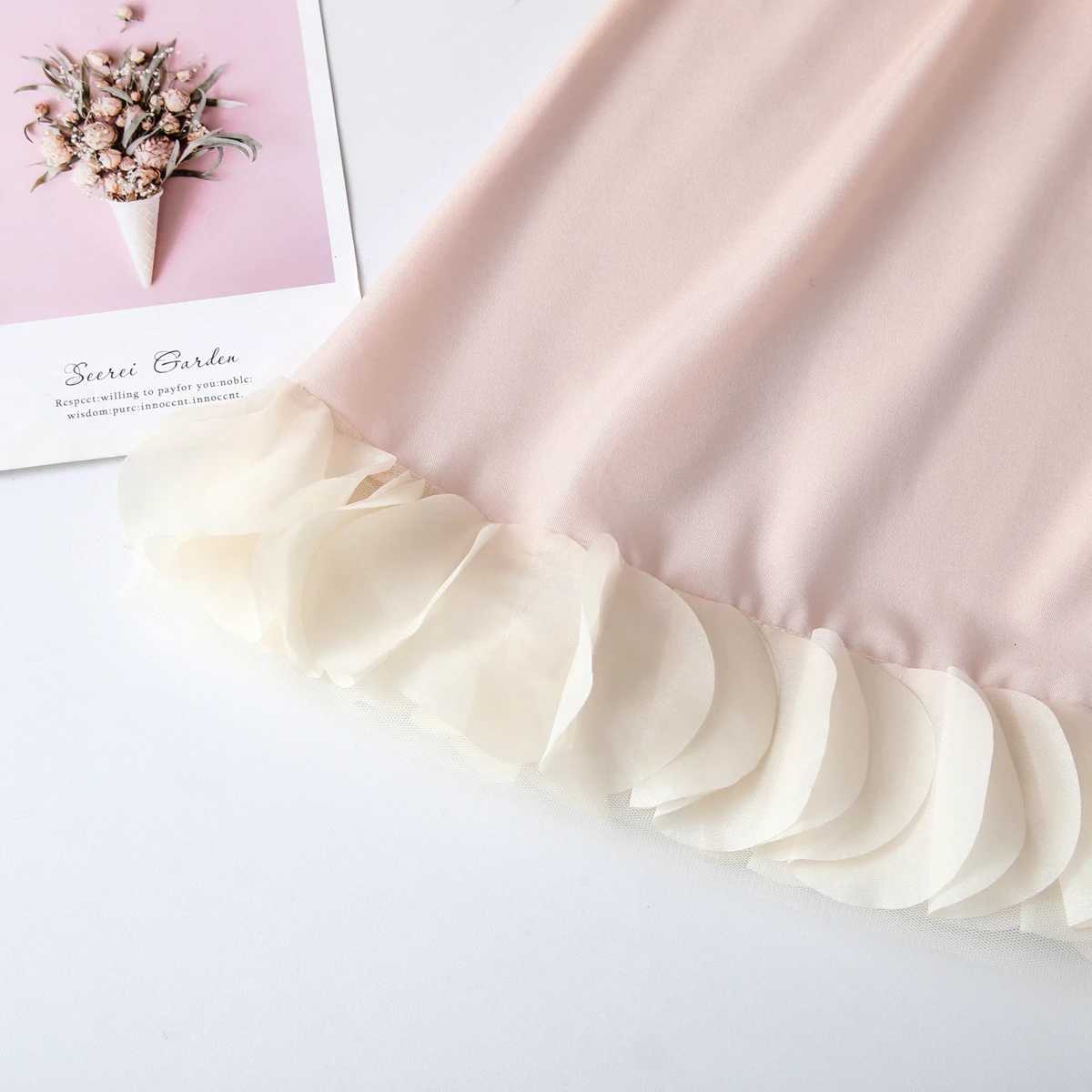 Kids Dresses for Girls Summer Casual Pink Bowknot Hem Round-piece Sleeveless Vest Dress Childrens Clothes Girl ClothesT260330