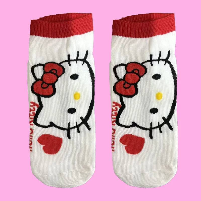 Designer 1/5 Pairs Of Sanrio Hello Kitty Cartoon Anime Cute Mid-Calf Socks For Women