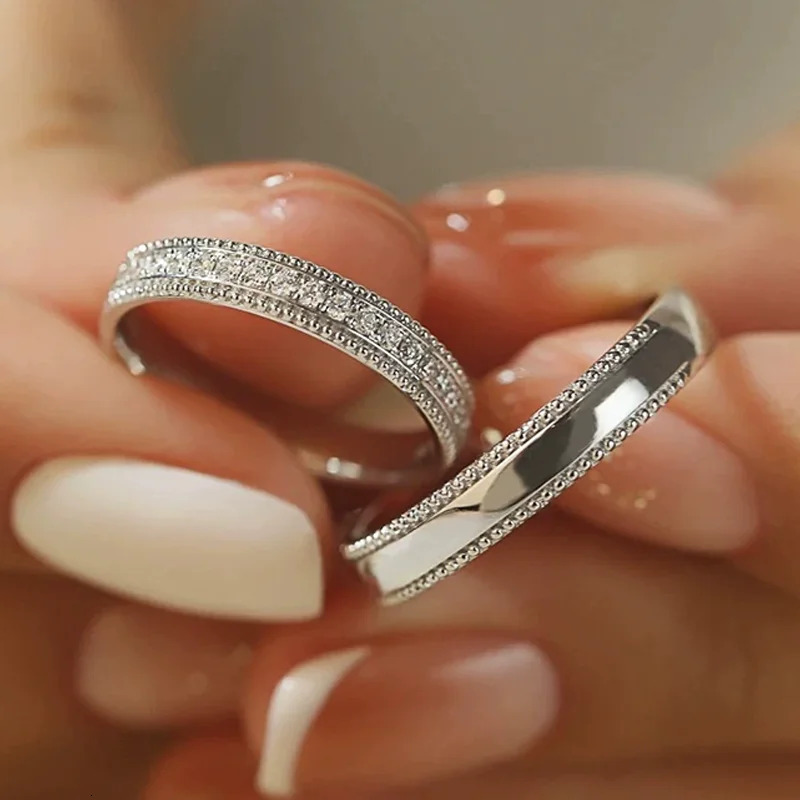 TFGLBU Full Ring for Women Couple Set Lab Diamond Rings Real 925 Sterling Silver Certified Band Wholesale Jewelry 260324