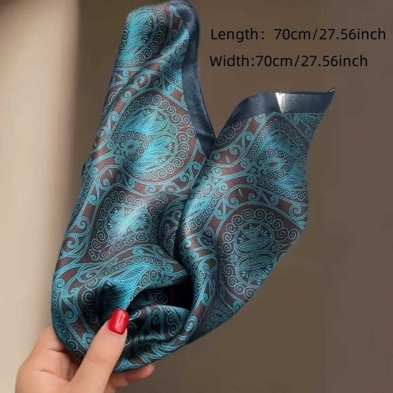 Luxury Brand Paisley Houndstooth Printed Square Scarf Soft Satin Thin Smooth Neck Scarf Sunscreen scarf For Wen Wrap X260328