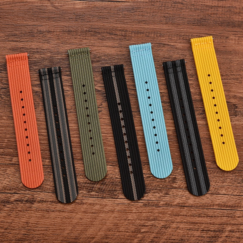182022mm Ribbed Nylon Watch Band Fabric Qucik Release Strap for Men Women Universal Replace Accessories Military Wristbelt 260318