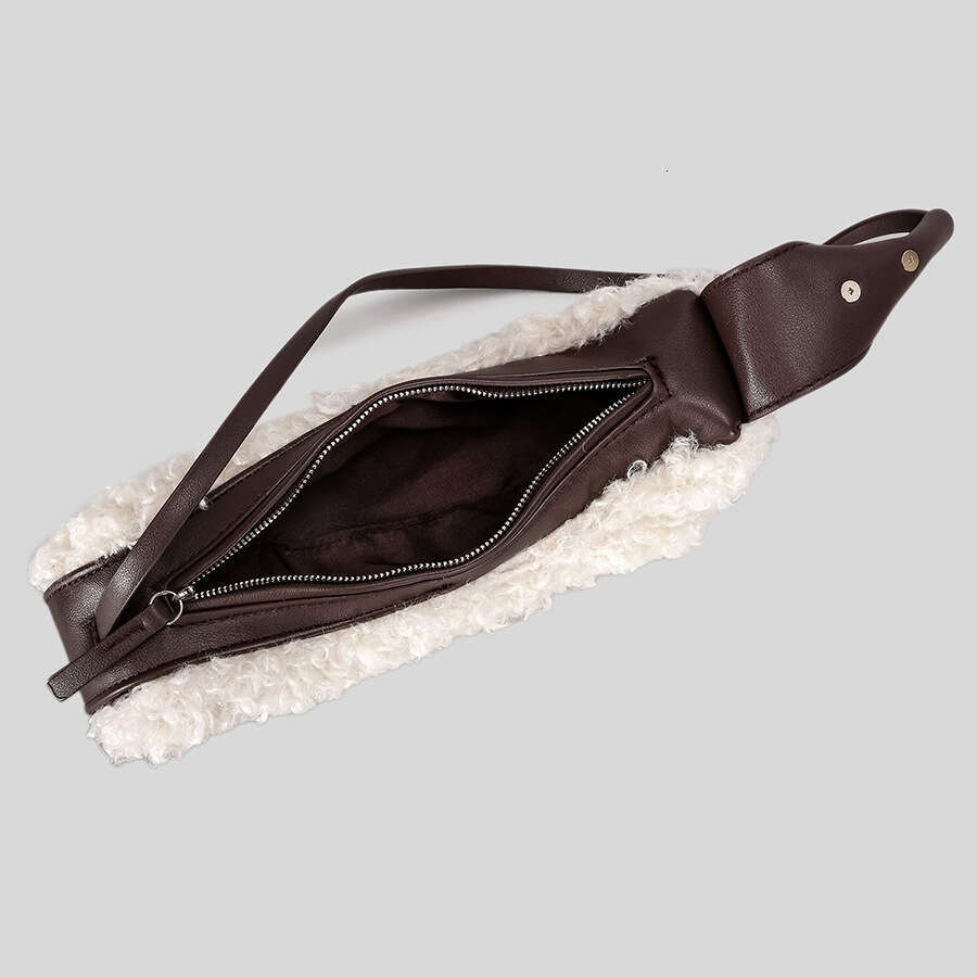 Autumn Winter New Lamb Wool Fashion Baguette Niche Underarm Single Shoulder Bag Lazy Style Handbag