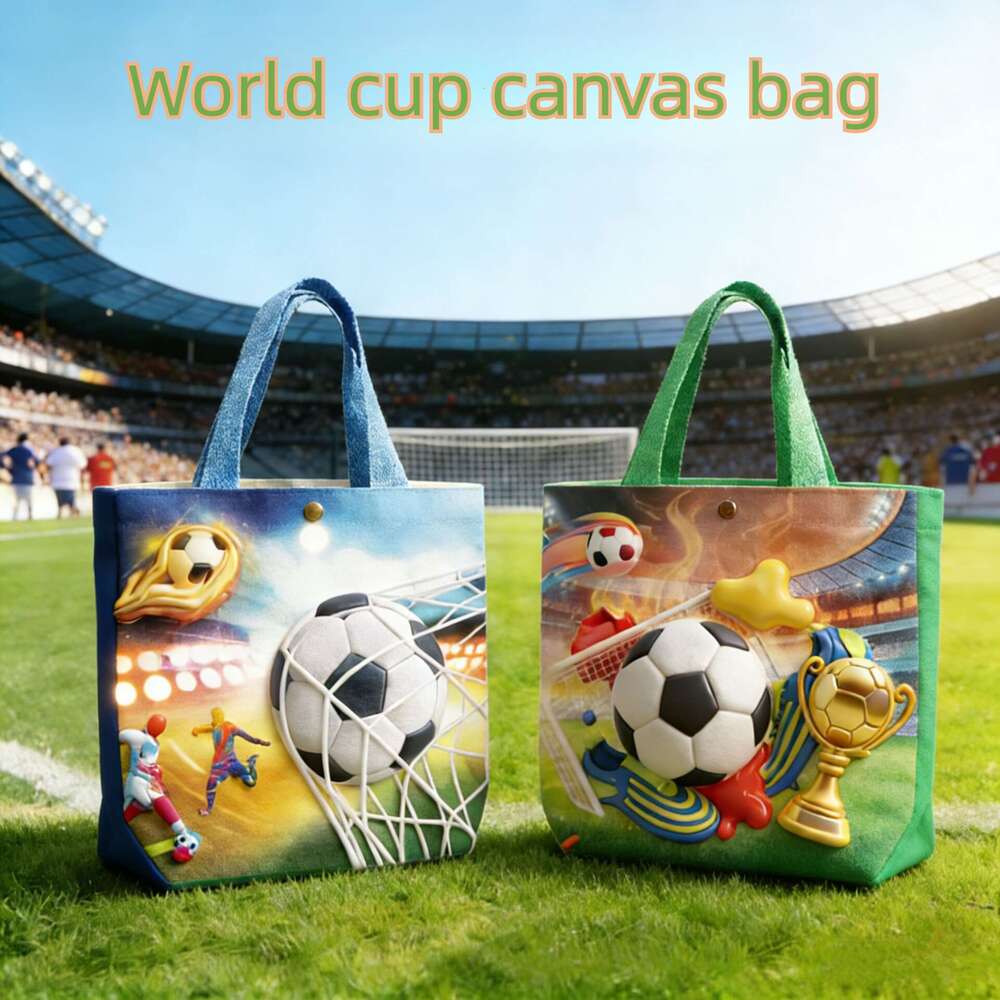 2026 World Cup Canvas bag USA Canada Mexico Commemorative Gift football sports fan bag Student Stationery Toy Tote Bag shopping bag