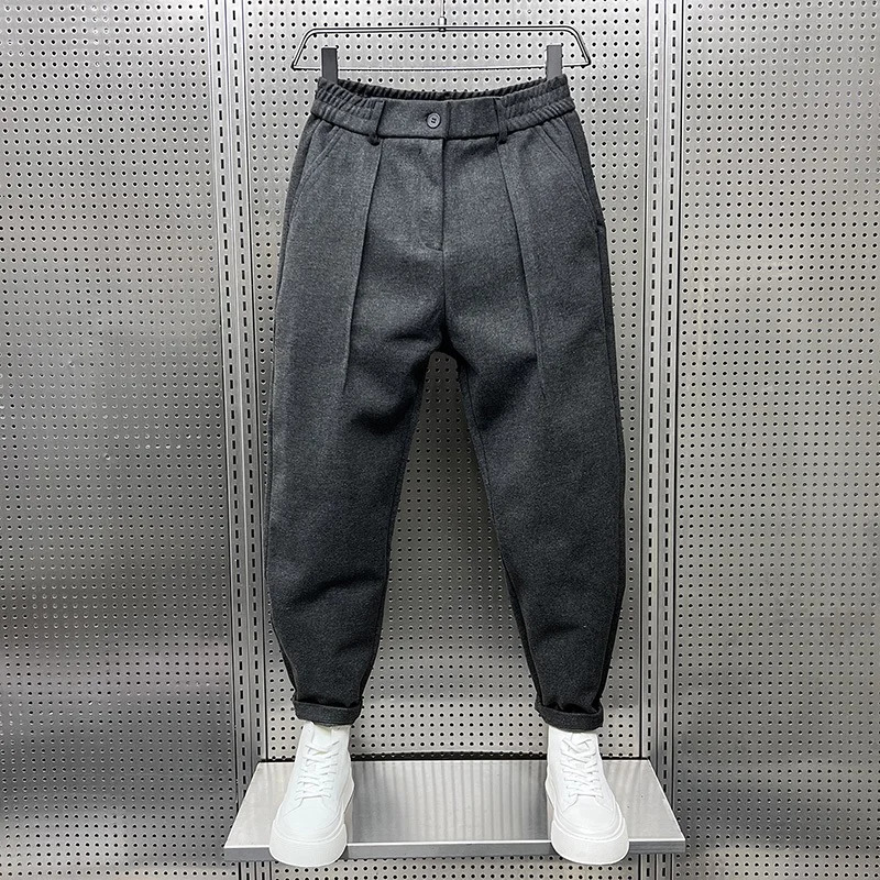 Suit Pants Men Fashion Society Mens Dress Pants Korean Loose Straight Casual Pants Mens Office Formal Trousers Q05 260327