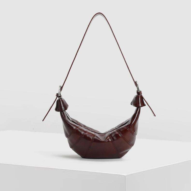 High Quality Texture Croissant New Women S Single Shoulder Crossbody Vintage Wine Red Underarm Bag