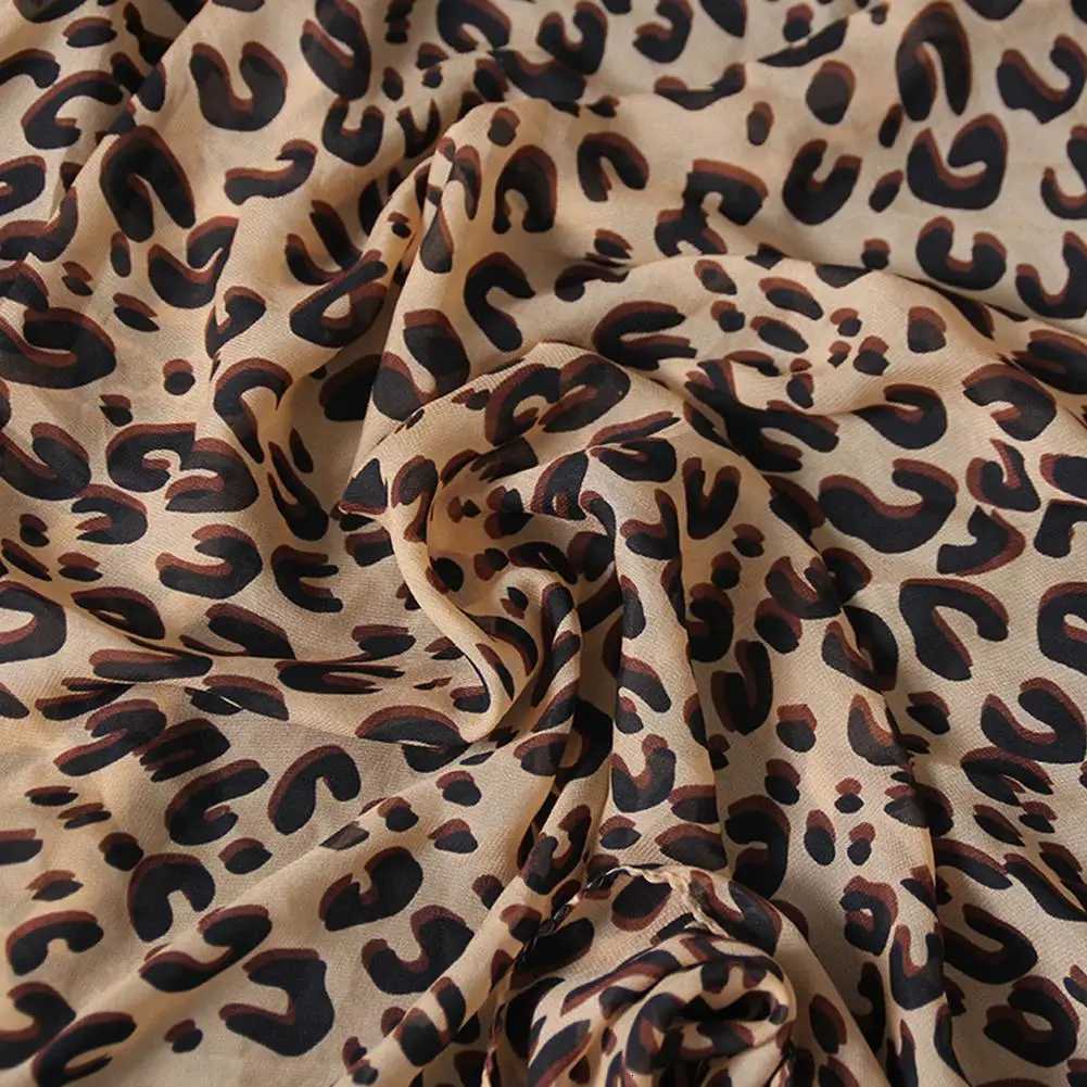 Wen Stole Soft Leopard Print Scarf Vintage Chiffon Wrap Harajuku Scarves Shawl Hot S Thin Summer Spring Casual Sexy Elegant X260328