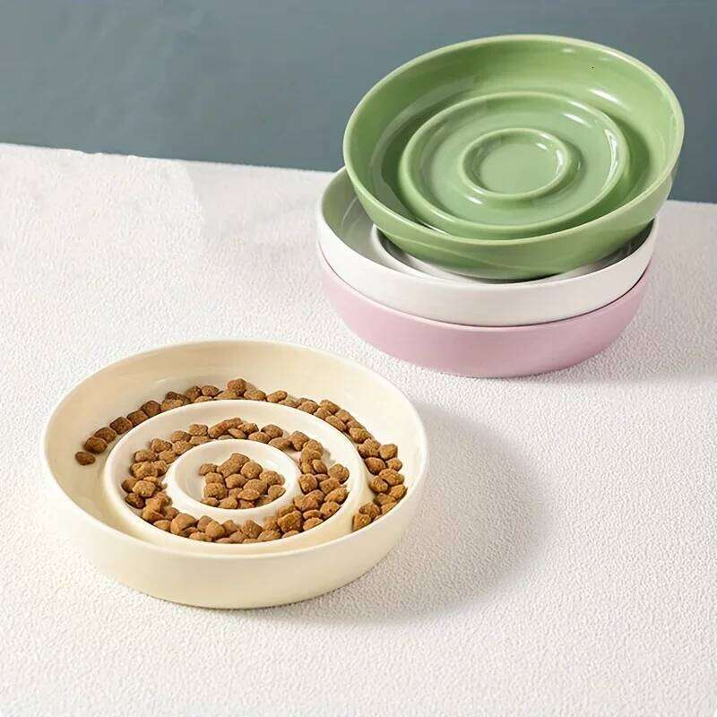 Ceramic Cat Slow Anti-choking Small Dog Food Bowl Pet Supply 26W0330