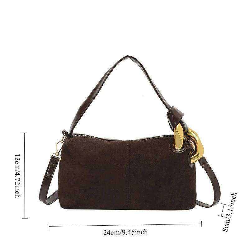 New Fashion Maillard Simple Texture Crossbody Women Retro Handle Casual And Versatile Pillow Bag High Quality QIBALIANGPIN