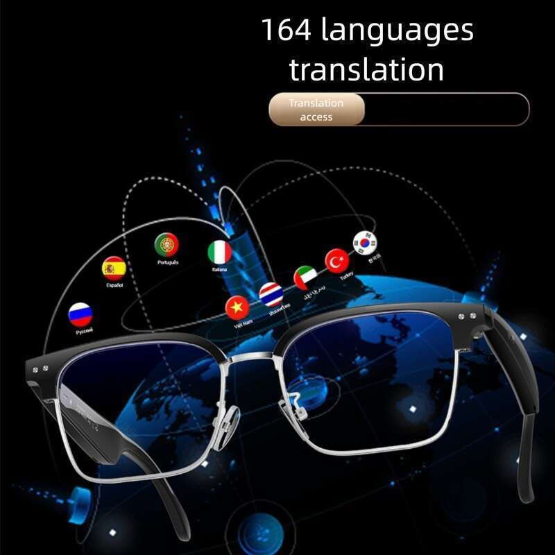 Cross-border Exclusive W100D Smart Glasses AI Real-time Translation Bluetooth Audio Sports Calling Music Player Hands-Free Wearable Device CKS