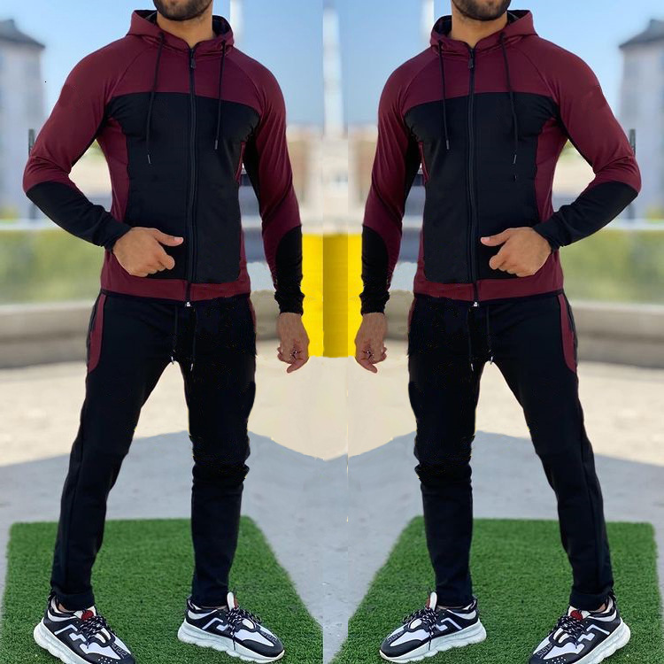 Amazon WISH cross-border e-commerce autumn men's fashion brand hooded sports sweatshirt set, casual and versatile