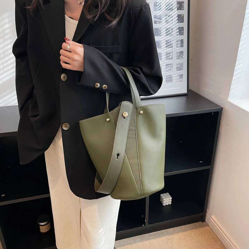 Fashion Trending Brand Designer Female Handbags Solid Bucket Bag For Women Crossbody Shoulder Bags Totes