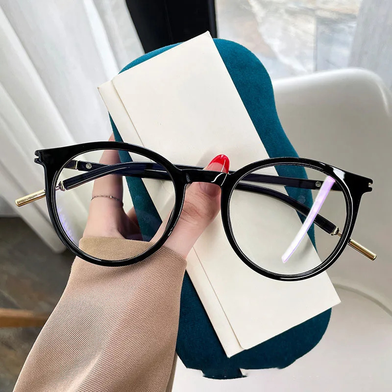 Fashion Round Myopia Optical Glasses Frame Women Vintage Large Eyeglasses Retro Anti Blue Light Computer Eyewear frames 260317
