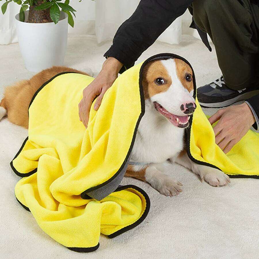 Quick-drying Dog and Cat Soft Fiber Towels Water-absorbent Bath Convenient Shop Cleaning Towel Pet Supplies