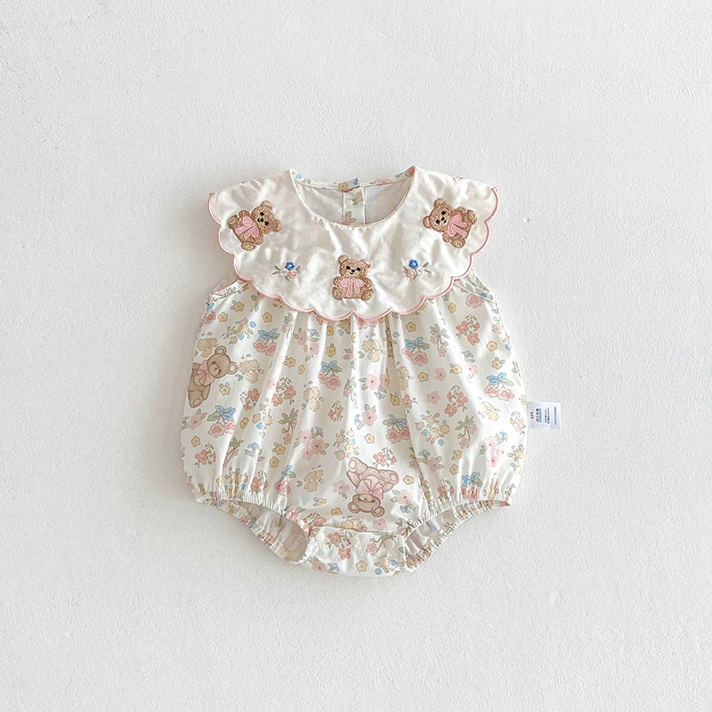 Newborn summer Korean version baby girl jumpsuit new crawling clothes thin baby clothes