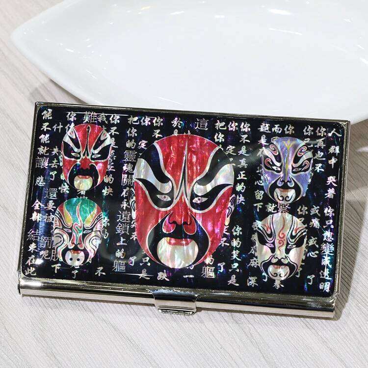 Chinese Embroidery Handmade Mother Of Pearl Lacquer Business Card Holder Crane Design Keychain Gift Clutch Bags