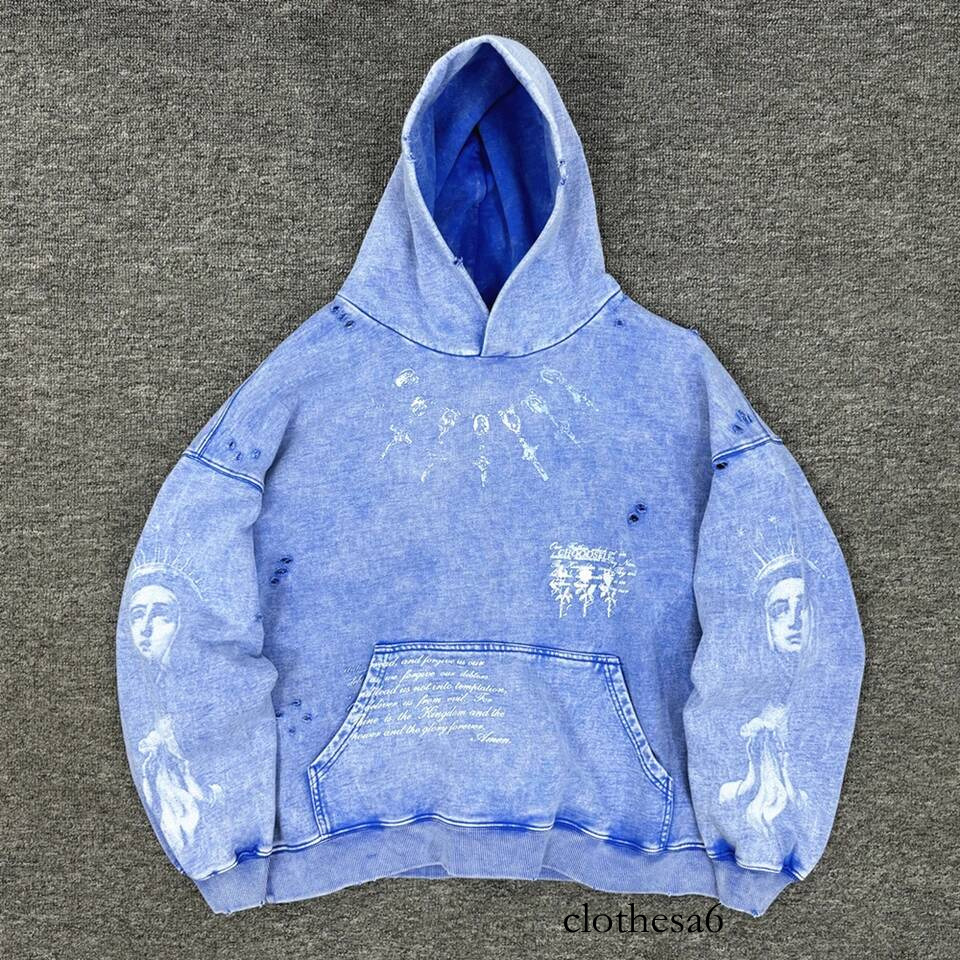 Yao Fashion Streetwear Oversize Casual Cotton Hooded Vintage Sweatshirt Luxury Retro High Street Y2k Hoodies For Men Unisex