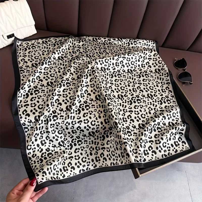 1Pcs Leopard Print Silk Like Scarf for WenSoft Smooth Fashion Neck ScarfOffDaily WearFem Decorative Hair/Bag X260328