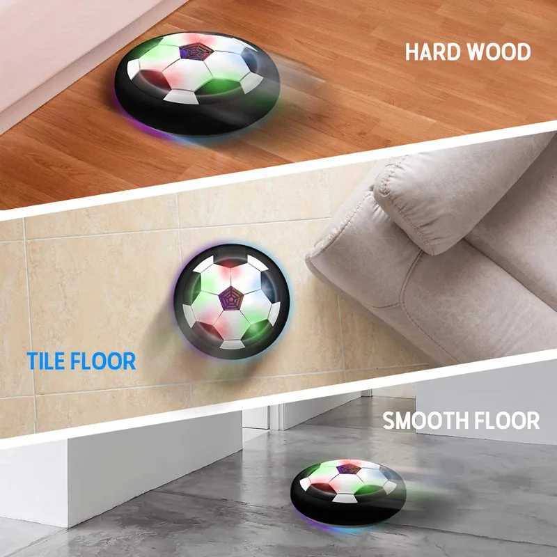 LED Hover Soccer Ball Rechargeable Air Cushion Power Football Indoor Outdoor Training Toy Parent Kids Ages 3-12 Safe Home PlayT260330