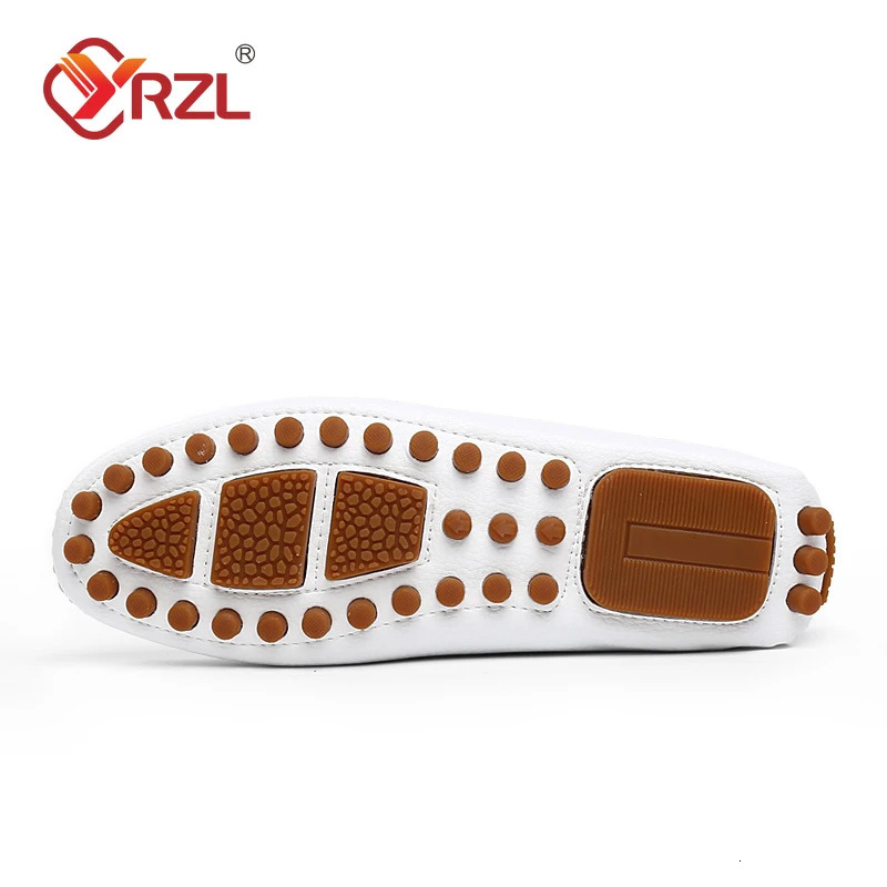 YRZL Shoes Men Handmade PU Leather Loafer Casual Driving Flats Slip-on Shoes Comfy Moccasins White Loafers Shoes for Men 260330