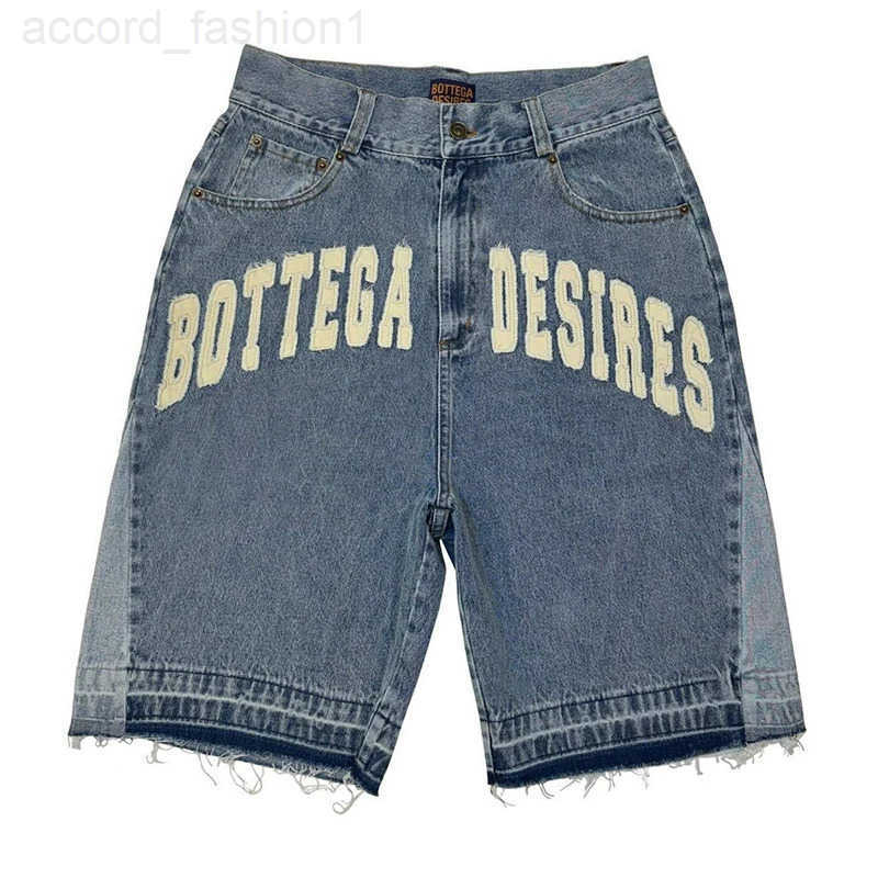 American Style Harajuku Retro Denim Shorts with Letter Embroidery Oversized Jeans Men Y2k Loose Casual Versatile Shorts Woman H260330