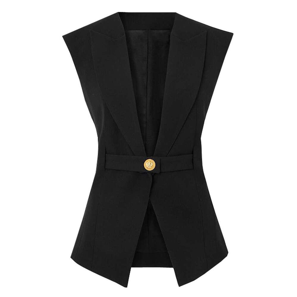 X21 Summer new designer fashionable high-end lace up sleeveless slim fit elegant commuter women's suit vest 2026