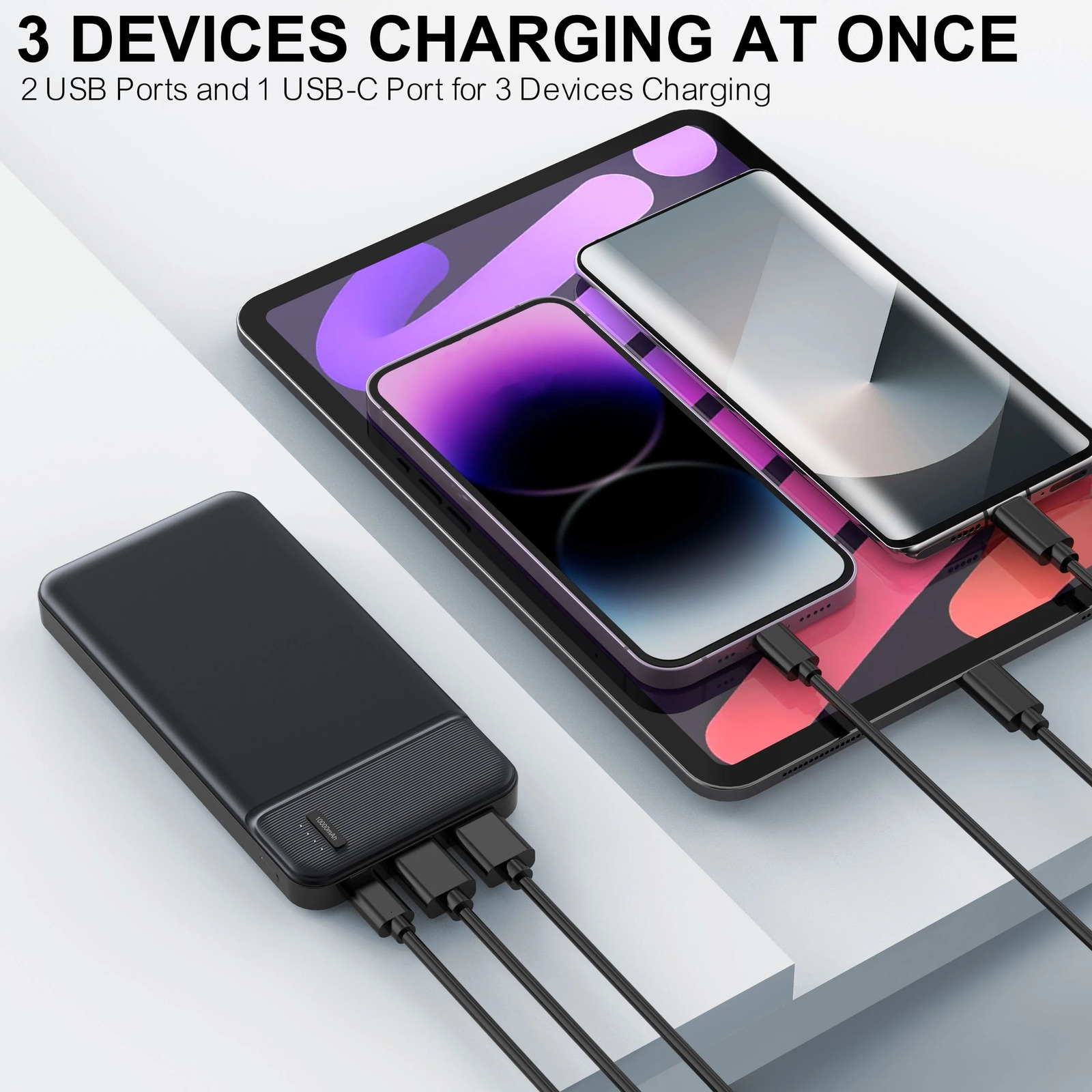 Portable Charger Power Bank 10000mAh PD 225W Battery Pack Slim 3 Outputs 2 Input 260326