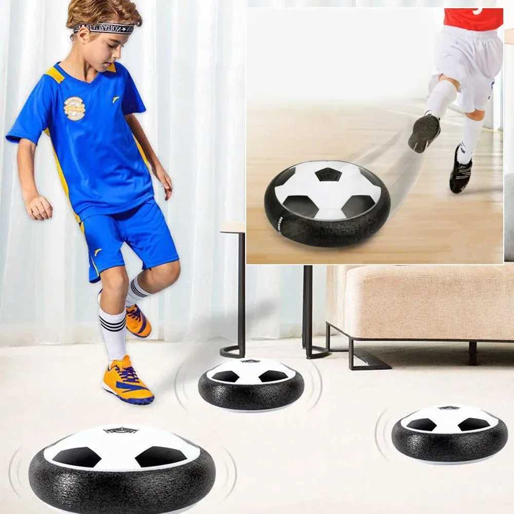 Electric Soccer Ball Hover Soccer Ball LED Light Projector Suspended Football Toys Gliding Air Cushion Floating Foam Kids GiftsT260330