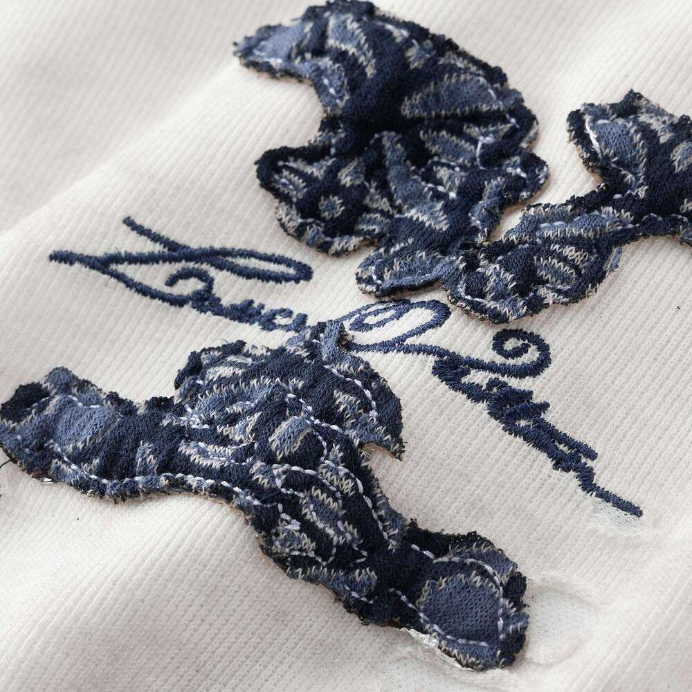 European high street fashion brand high-end embroidered short-sleeve T-shirt, luxury summer new style, loose casual T-shirt top